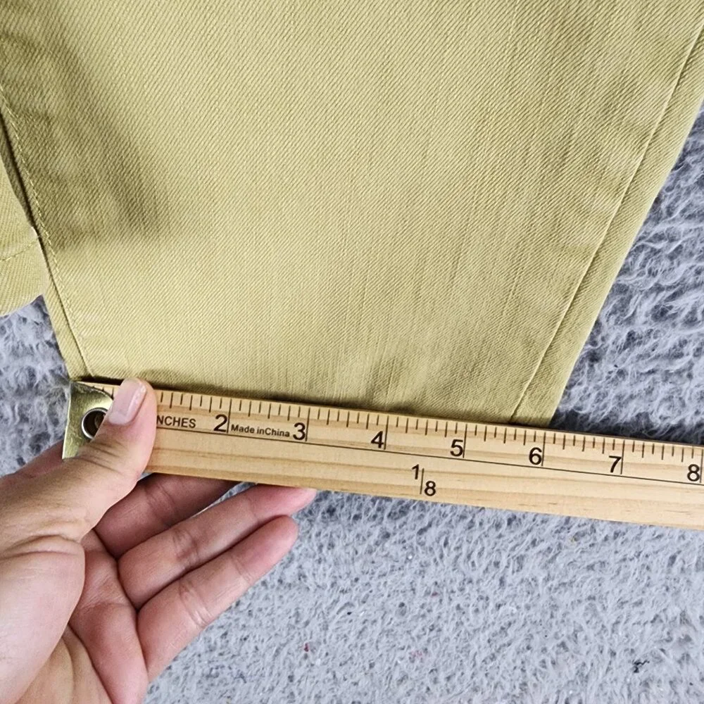 Soft Surroundings Jeans Womens Medium Petite Green Stretch Mid Straight *GUC* - Picture 6 of 11